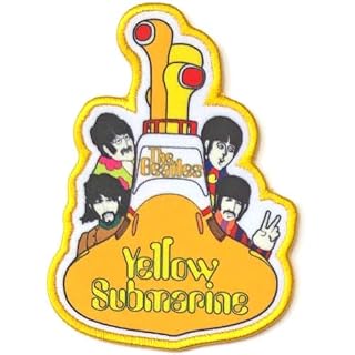 The Beatles Patch Yellow Submarine All Aboard Official Embroidered Iron On Size One Size - Les Beatles, Paul McCartney, John Lennon, RIngo Starr, George Harrison