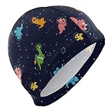 CARACTERÍSTICAS DESTACADAS: el diseño a prueba de agua mantiene el cabello y las orejas secos, protegiendo su cabello y las orejas de las bacterias, el cloruro y otras sustancias en el agua. Este gorro de natación es más fácil de poner y quitar que el gorro de silicona. Tiene una superficie duradera y elástica, y un diseño antideslizante. ordenado.