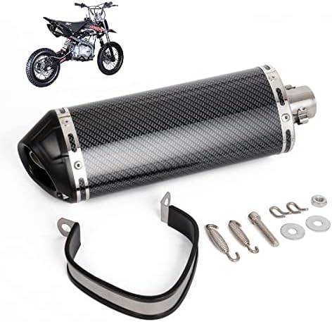 Universal 1.5" Inlet Stainless Steel Exhaust Muffler with Removable DB Killer Slip on Dirt Pit Street Bike 125cc Motorcycle Scooter ATV,SIZE:Length 330mm X Dia 98mm