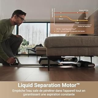 dreame H14 Pro Aspirateur Laveur Sec Et Humide, Design Plat à 180°, Nettoyage de la Brosse à 60 °C, Séchage en 5min, Distribution Automatique de la Solution, Contrôle par Application, 18 kPa
