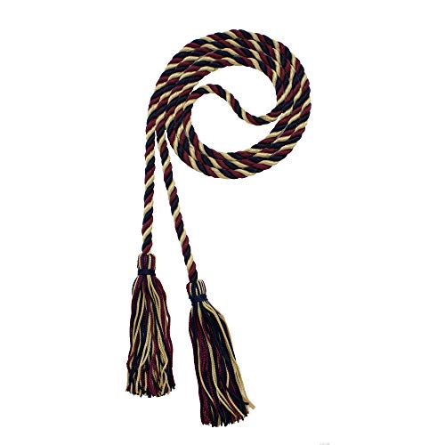 Image of Graduation Honor Cord - Navy /Maroon /OLDGOLD - Every School Color Available - Made in USA
