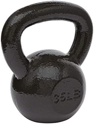 Amazon Basics Cast Iron Kettlebell with Enamel Finish, 35-Pound, Black