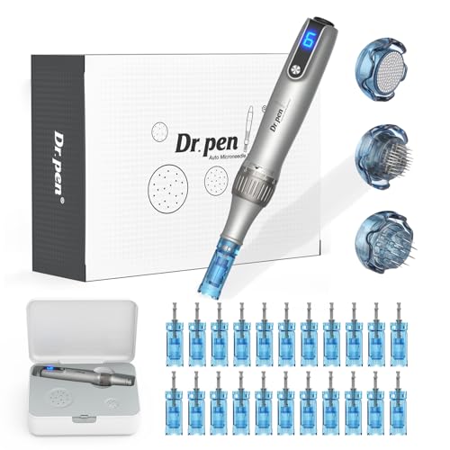M8S Microneedling Pen Professional Wireless Derma Pen with 22 Replacement Cartridges Needles 6 Speeds Adjustable Micro Needling Microneedle Machine for Skin Care M8SKIT-UK