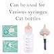 Bubble milk bowl Aufzuchtflasche Katzen Silikon Nippel mit Spritze für Neugeborene Kätzchen, Welpen, Hasen, Eichhörnchen (1 Flasche+2 Mini rosa Nippel+4 Spritzen)