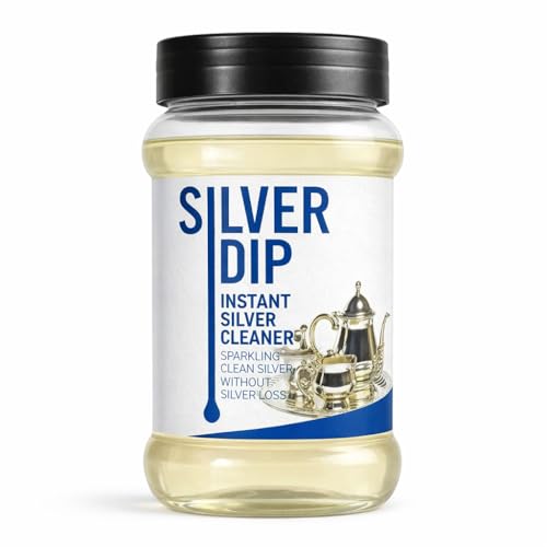 Silver Dip Cleaner Liquid | Fast Acting Tarnish Remover for Silver Jewellery, Pooja Items & Utensils | Instant Sparkling Clean | Easy & Safe Silver Cleaner (Pack of 1)