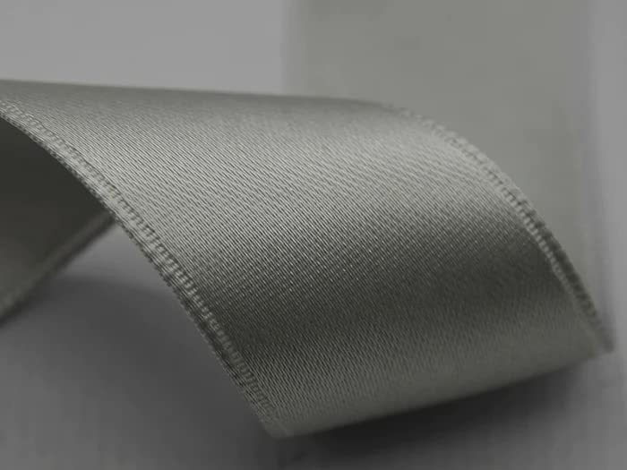 Nastro Doppio Raso Grigio Perla 25 Mm X 25 M - Furlanis, Tessuto Italiano Di Alta Qualità
