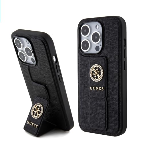 CG Mobile GUHCP15 Guess Gripstand Saffiano Coque pour iPhone 15 Pro Max Noir
