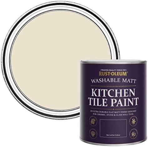 Rust-Oleum White water resistant Kitchen Tile Paint in Matt Finish - Chalk White 750ml