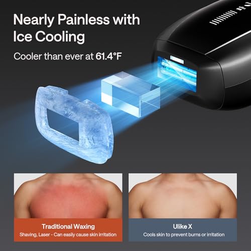 ulike x ipl hair removal device laser hair removal with ice-cooling dual lights amp skin senor for nearly painless amp long-lasting hair removal 3 modes tailored for stubborn hair gift for smooth skin