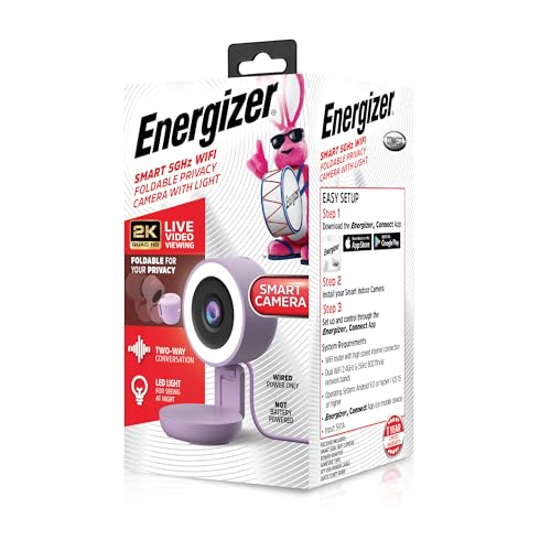 Energizer Smart 2K Wired Indoor Camera with Light for Night Vision, 5GHz & 2.4GHz Wi-Fi, Foldable for Privacy, Remote Access, 130° Wide Angle, Recording, Instant Motion Alerts, Two-Way Audio (White) - image 8