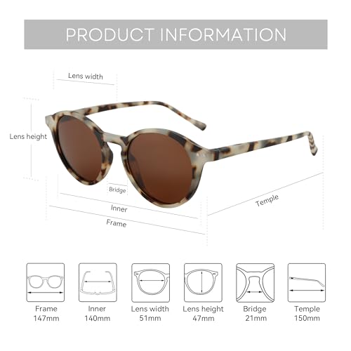 Image of ZENOTTIC Polarized Round Sunglasses, Stylish Sunglasses for Men and Women Retro Classic, Multi-Style Selection