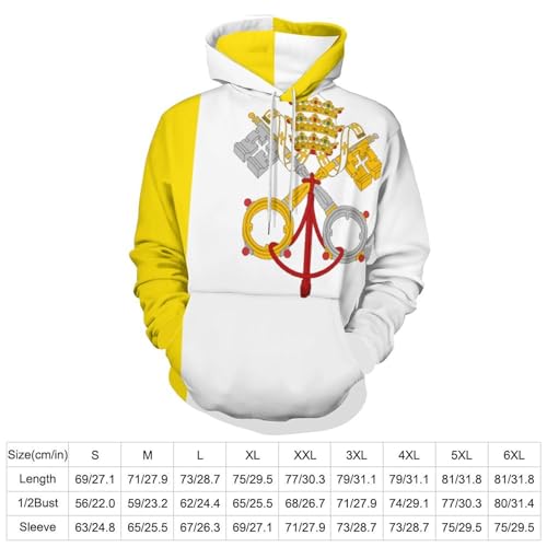 Sweat à capuche imprimé 3D Vatican pull léger manches longues sport - 4