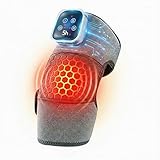 GDHMN 2026 Upgraded Cordless Knee Massager with Heat & Vibration, Adjustable Wrap Design, LED Display, Rechargeable Knee Heating Pad for Home, Office & Daily Relaxation (Grey(Single))