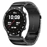 Blueshaweu Correas de repuesto de metal de acero inoxidable para reloj inteligente Sekonda sin huecos, compatibles con SEKONDA HYBRID de 45 mm, Motion Pro 39 mm, ACTIVE PRO 47 mm, ACTIVE Plus, ACTIVE