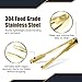 WAFJAMF Ice Tongs for Ice Bucket,7 Inch Bar Serving Tong, 304 Stainless Steel,-Gold Plated-for Party Kitchen Restaurant