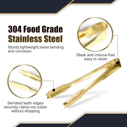 WAFJAMF 7‘’Gold Ice Tongs, 304 Stainless Steel Serving Tong for Ice Bucket by WAFJAMF - Used condition - Image 2