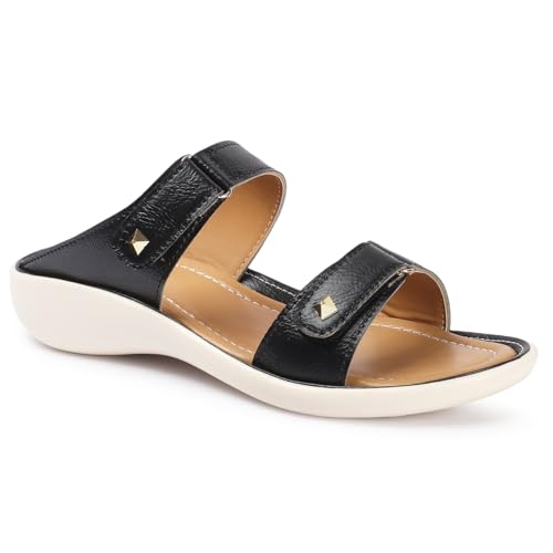 Image of LENSBURY Women Stylish Sandals Heel Flats Slip on Slippers I Stylish and Casual I Comfortable & Lightweight I LBFL52