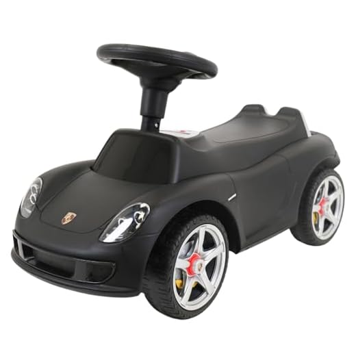 Bandits & Angels Porsche Carrera GT Rutshauto ab 1 Jahr für Jungen und Mädchen – Funktionierende Scheinwerfer – Hochwertige Kunststoffräder – Für drinnen und draußen geeignet (Schwarz)