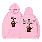 cditoia felpa con cappuccio per donna e uomo stampata singer alex merch warren tour pullover unisex a maniche lunghe casual-pink||x_l