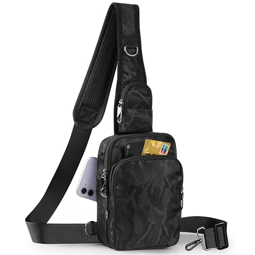 Tibroni Sac à bandoulière antivol Sac croisé de poitrine Sac de poitrine Homme Femme Sac à bandoulière Étanche Sac en bandoulière Sac Petit Sac à main...