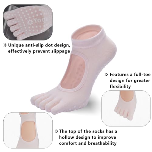 Image of 2 Pairs Non Slip Yoga Gloves Socks Set, Women Fingerless Gym Gloves and Pilates Socks for Fitness Exercise Yoga