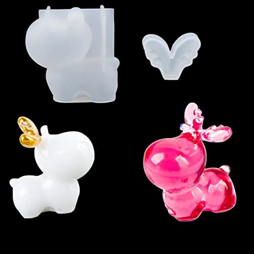 iSuperb Cute Deer Resin Mould Silicone 3D Animal Mould UV Epoxy Resin Casting Christmas Ornament Mould for DIY Craft Table Car Decoration