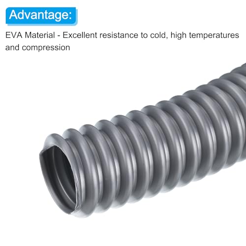 PATIKIL EVA Flexibel Staubsauger Schlauch 27mm Außendurchmesser 1M Länge Staubsammel Schlauch für Industrie Staubsauger Grau