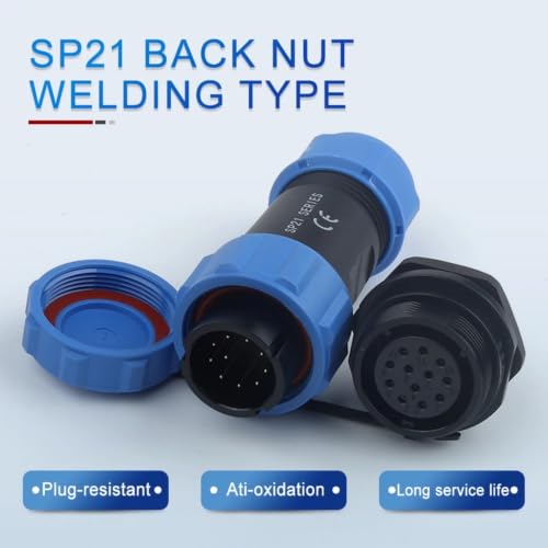 Conector SP21 IP68 aéreo de 4 pines con sistema backnut para conexiones estancas 3