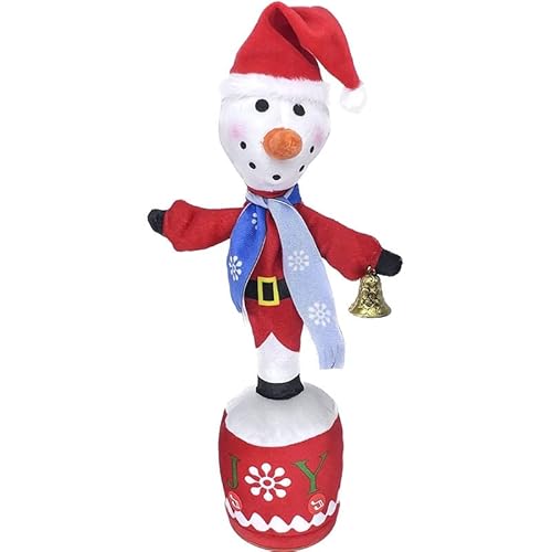 Christmas Electric Music Doll Repeat You - Electric Talking Singing Dancing Toy - Plush Interactive Toy Figures Mimicking Toy Home Decoration, Gift for Birthday Christmas for Kids Women etc.-Snowman