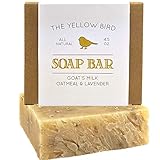 Lavender Goats Milk Soap Bar with Oats - Gentle Exfoliating Bath Soap. Moisturizing Dry Skin Face & Body Wash. Mild Natural and Organic Soap. Made in the USA