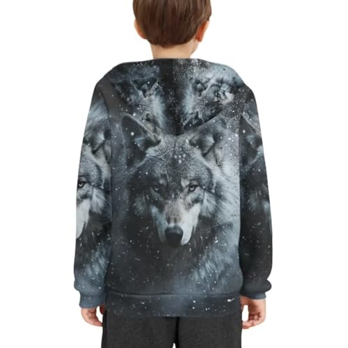 Pinupub Boys Girls Pullover Hooded Sweatshirt Cool Animal Print Kids Long Sleeve Casual Hoodies Tops3