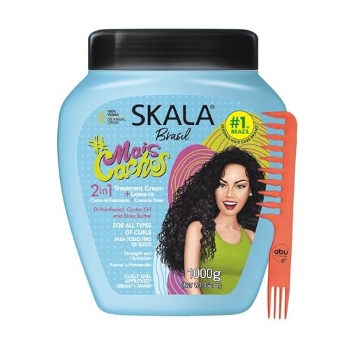 Skala Expert Mais Cachos Hair Care, 1000g, Brazilian More Curls Eliminate Anti Frizz, For Curly Hair 2 in 1 Conditioning Treatment Cream and Cream To Comb - 35.2Oz