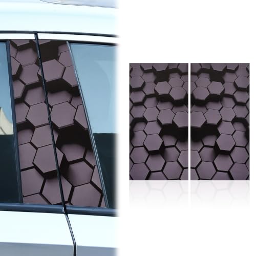 Image of JSCARLIFE Skull Car B-Pillar Sticker, HD Printed PVC Waterproof Car Decals, Car Stickers Vinyl Self-Adhesive Side Strip Decal Cool Stickers (Honeycomb Style 11)