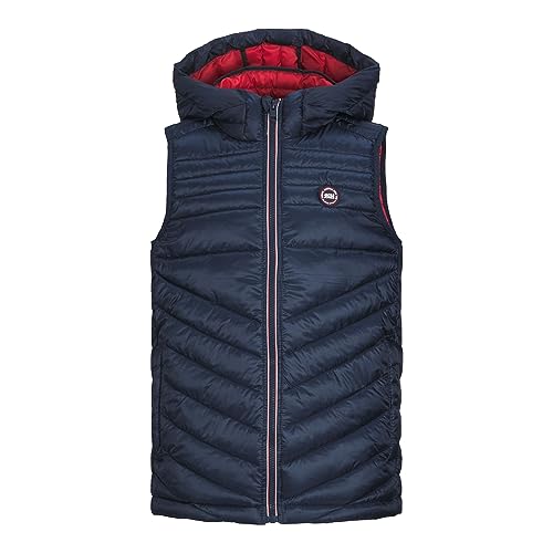 JACK&JONES JUNIOR Jjehero Bodywarmer Hood Sn Jnr Acolchada, Chaqueta Marina/Detalles: Cremallera en Contraste, 164 para Niños
