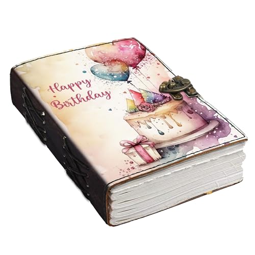 Image of DI-KRAFT Customize Diary with Name with Beautiful UV Prints | Customized Leather Writing Diary Unruled White Paper Journal Personal Notepad Sheets Daily Planner for Gifting (Pattern 5)