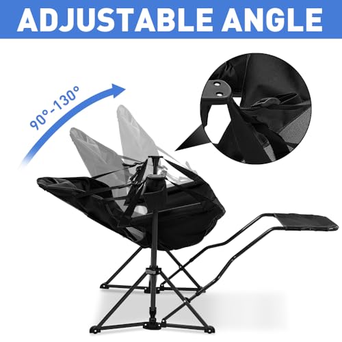 outdoor basic Silla Plegable Ajustable para Camping con Reposapiés - Butaco portátil de gravedad cero para playa, césped, picnic, pesca y excursiones, soporta 600 lbs miniatura 6