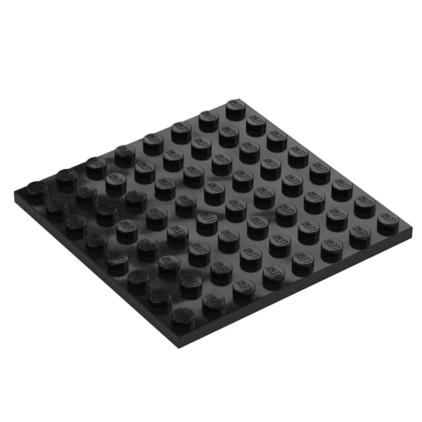 LEGO Building Plate, 8 x 8 Studs, Part 41539 (Black, 5, Bricks)