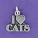 I Heart Cats Charm Sterling Silver for Bracelet Love Kitty Kitten Pet FelineÂ - Jewelry Making DIY Crafting Charm Beads for Bracelets