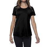 Copper Fit Energy Womens Short Sleeve Workout Tee, Black, Large