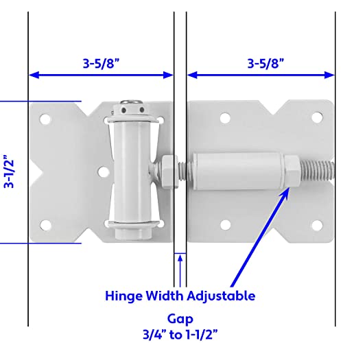 Self Closing Vinyl Gate Hinges White(For Vinyl, Pvc Etc Fencing) Vinyl Fence Gate Hinges W/Mounting Hardware-90 Degree Vinyl Gate Hinge Bracket Results In A Positive Hinge To Gate Connection #TOP2