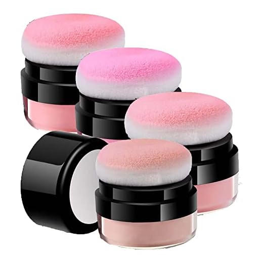 Easy-dab Air Cushion Cheek Blush,Loose Powder Blush Air Cushion Blush,Blush with Soft Mushroom Puff Long-wearing Matte Face Blusher Makeup. (4PC)