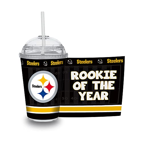 Image of Rico Industries NFL Football Rookie of The Year 12oz Acrylic Tumbler, Youth Tumbler with Swirly Straw