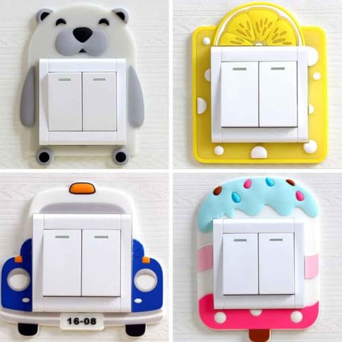 Pegatinas para interruptores de silicona que no dañan la pared de frutas 6