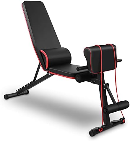Adjustable Weight Bench Home Training Gym Weight Lifting Sit Up Ab Bench Flat Incline Decline Multiuse Exercise Workout Bench Abdominal and Back Fitness Chair with 7 Adjustable Levels