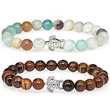 Spezielles Design des elastischen Natursteinarmbandes: Zwei verschiedene Stile, die Sie alleine oder in beliebiger Kombination tragen können. Diese Perle kann Ihre bevorzugten ätherischen Öle gut aufnehmen, der Duft hält den ganzen Tag auf dem Stein.