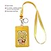 HASFINE ID Badge Holder Cute Credit Card Case Neck Pouch Lanyard with Cartoon Image Keychain for Students Teens Boys Girls Women