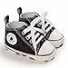 Yibubu Baby Glitter Canvas Sneakers Fashion Shiny Lace-Up Infant Shoes for Girls Boys, Soft Sole Crib Shoes for First Walkers (0–18 Months) (645Black, Infant, 12 Months, Age, US Footwear Size System, Medium)