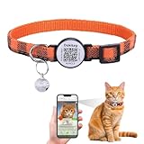 DOKITAG Cat Collar Breakaway with QR Code Name Tag,Pet ID Tag,Cute Kitty Collar with Bell,Scan QR Receive Instant Pet Location Alert Email (Orange)