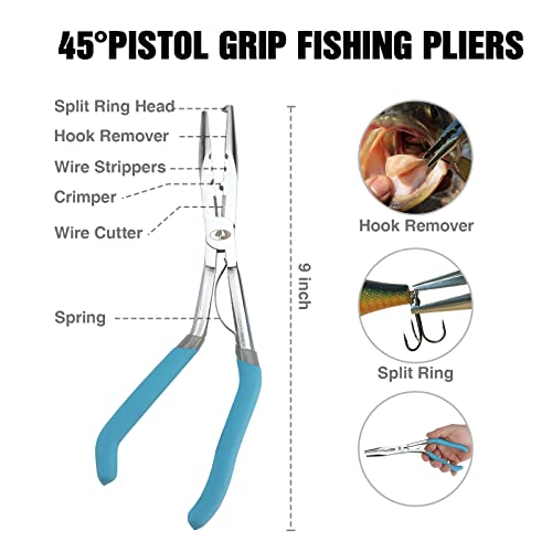 Mossy Oak 4pc Fishing Tool Kit - Pistol Grip Fishing Pliers, Fish Fillet Knife, Fishing Gripper, Line Snip, Fly Fishing Retractor with Retractable Lanyard by Mossy Oak - Image 3