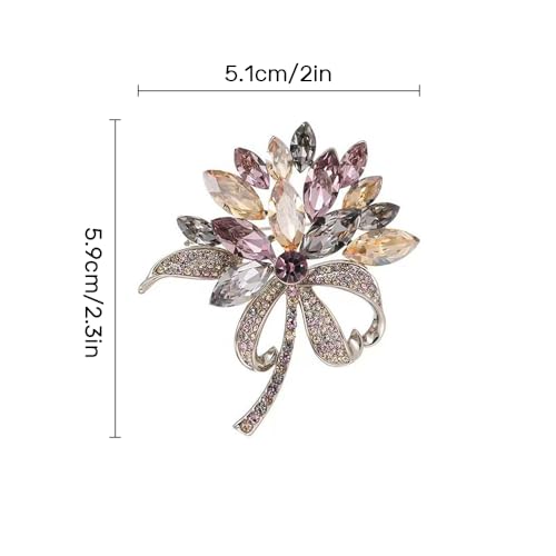 Image of Dainty Brooch Pin for Women, Rhinestone Scarf Shawl Costume Brooches and Pins Flower Boutonniere Hat Bag Suit Dress Accessories Pearl Brooches Lapel Pins